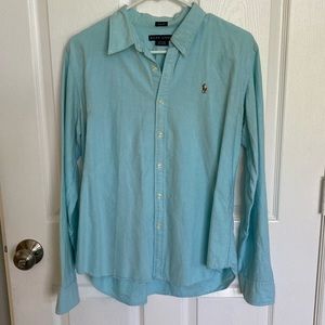 Ralph Lauren Slim Fit Blue Oxford Size 14